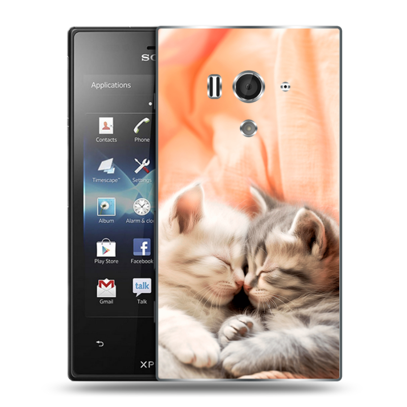 Пластиковый чехол на Sony Xperia acro S с принтом Котята Пластиковый чехол на Sony Xperia acro S с принтом Котята