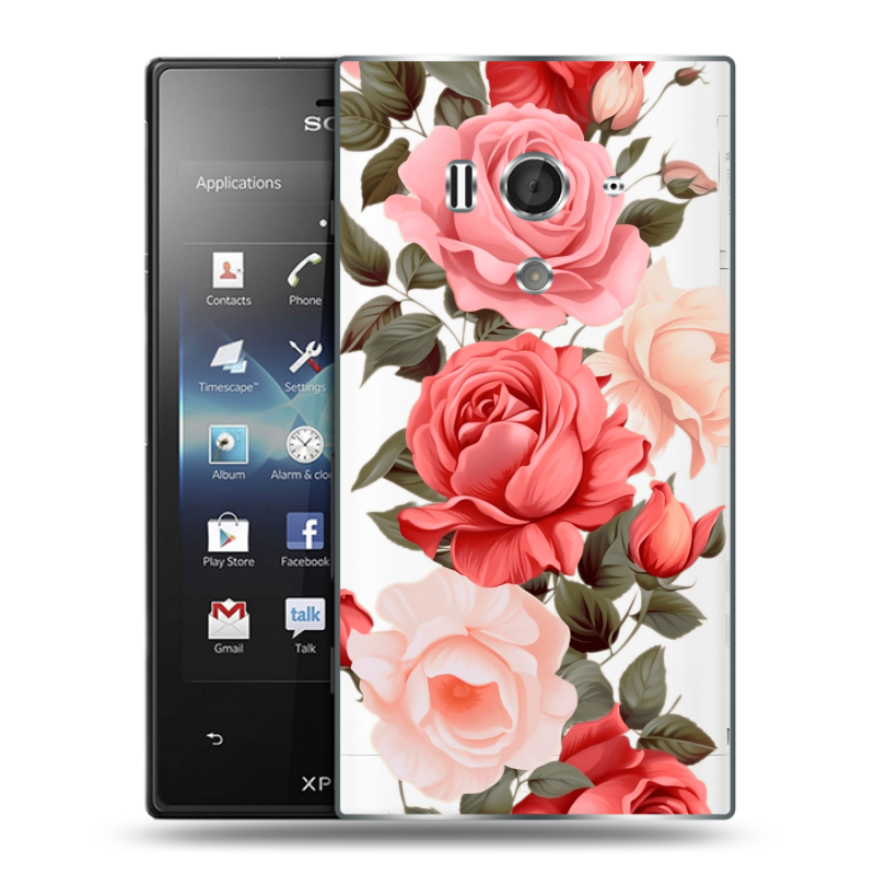 Пластиковый чехол на Sony Xperia acro S с принтом Розы Пластиковый чехол на Sony Xperia acro S с принтом Розы