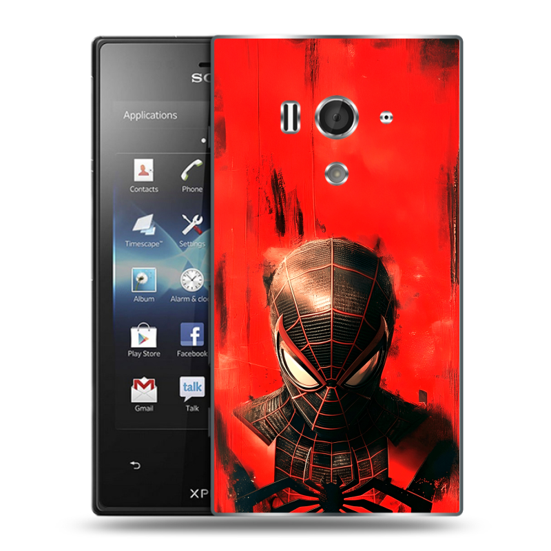 Пластиковый чехол на Sony Xperia acro S с принтом человек паук spiderman Пластиковый чехол на Sony Xperia acro S с принтом человек паук spiderman