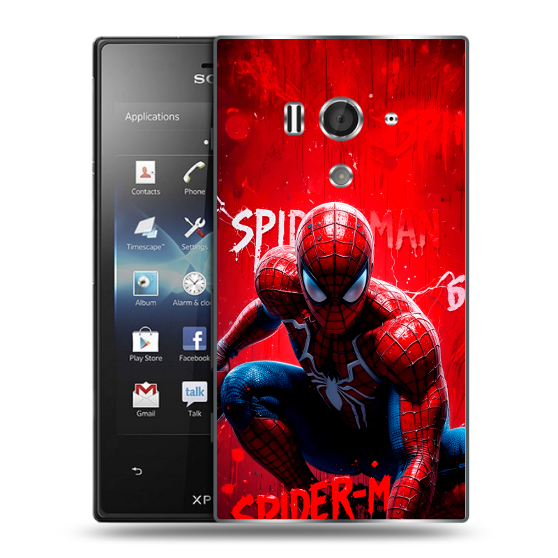 Пластиковый чехол на Sony Xperia acro S с принтом Spiderman Человек паук Пластиковый чехол на Sony Xperia acro S с принтом Spiderman Человек паук
