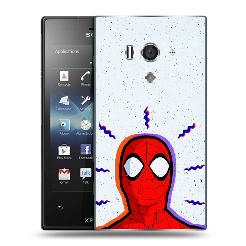 Пластиковый чехол на Sony Xperia acro S с принтом Spiderman Человек паук Пластиковый чехол на Sony Xperia acro S с принтом Spiderman Человек паук