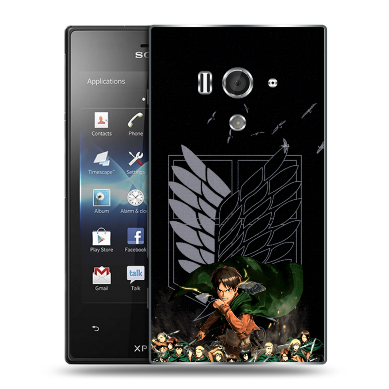 Пластиковый чехол на Sony Xperia acro S с принтом Атака титанов Пластиковый чехол на Sony Xperia acro S с принтом Атака титанов