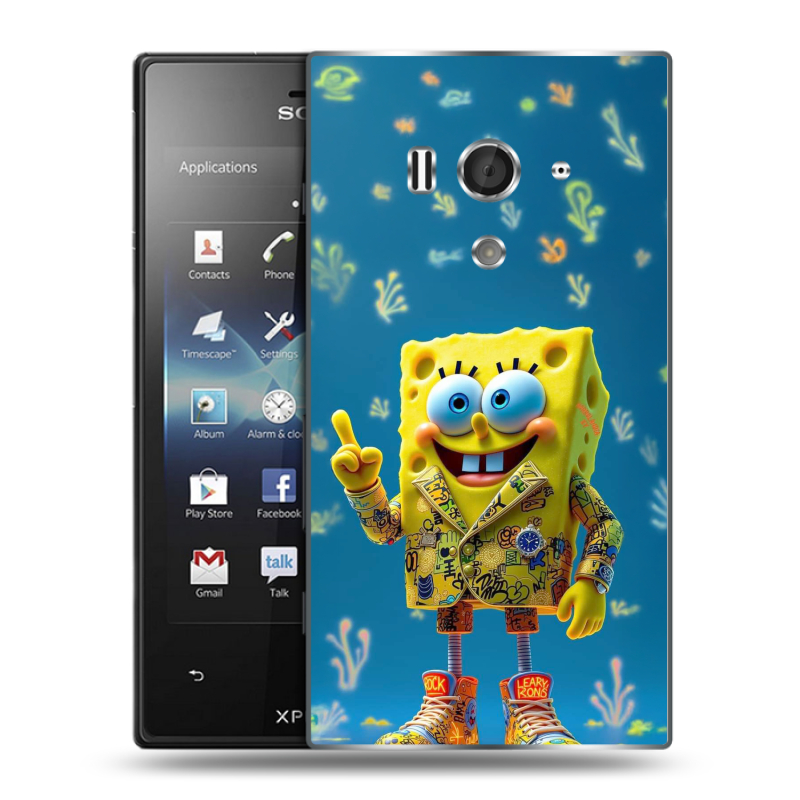 Пластиковый чехол на Sony Xperia acro S с принтом Спанч боб Спанчбоб Пластиковый чехол на Sony Xperia acro S с принтом Спанч боб Спанчбоб