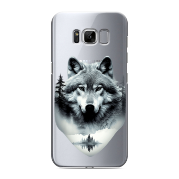 Силиконовый чехол на Samsung Galaxy S8 с принтом Волк в лесу
