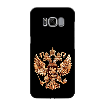 Силиконовый чехол на Samsung Galaxy S8 с принтом Герб России золотой