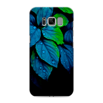 Силиконовый чехол на Samsung Galaxy S8 с принтом Листья и роса