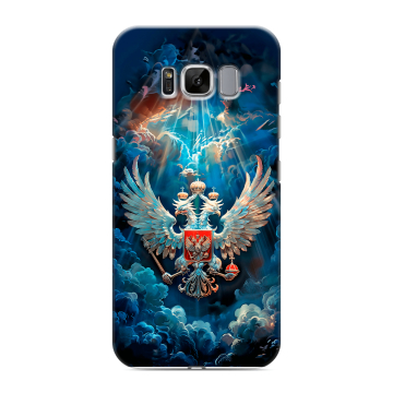 Силиконовый чехол на Samsung Galaxy S8 с принтом Герб флаг России Силиконовый чехол на Samsung Galaxy S8 с принтом Герб флаг России