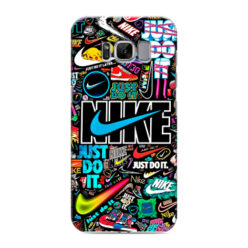 Силиконовый чехол на Samsung Galaxy S8 с принтом найк nike черный