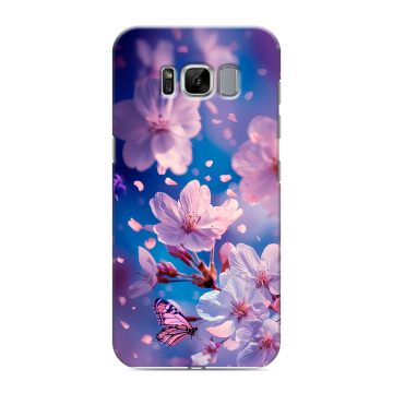Силиконовый чехол на Samsung Galaxy S8 с принтом цветы бабочки Силиконовый чехол на Samsung Galaxy S8 с принтом цветы бабочки