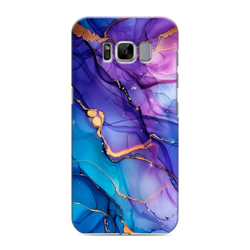 Силиконовый чехол на Samsung Galaxy S8 с принтом синий мрамор