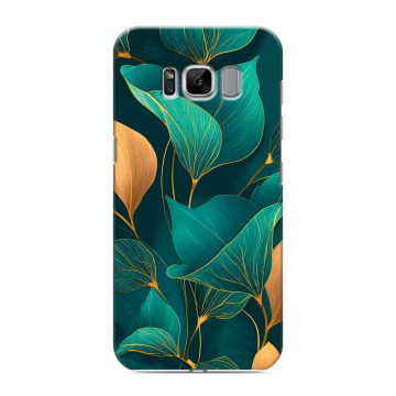 Силиконовый чехол на Samsung Galaxy S8 с принтом Листья и золото Силиконовый чехол на Samsung Galaxy S8 с принтом Листья и золото