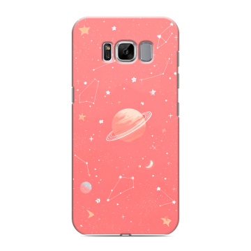 Силиконовый чехол на Samsung Galaxy S8 с принтом Розовый космос Силиконовый чехол на Samsung Galaxy S8 с принтом Розовый космос