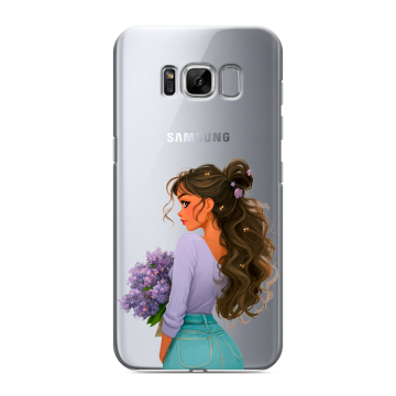 Силиконовый чехол на Samsung Galaxy S8 с принтом девушка цветы Силиконовый чехол на Samsung Galaxy S8 с принтом девушка цветы