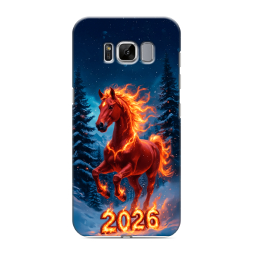 Силиконовый чехол на Samsung Galaxy S8 с принтом Новый год коня Силиконовый чехол на Samsung Galaxy S8 с принтом Новый год коня