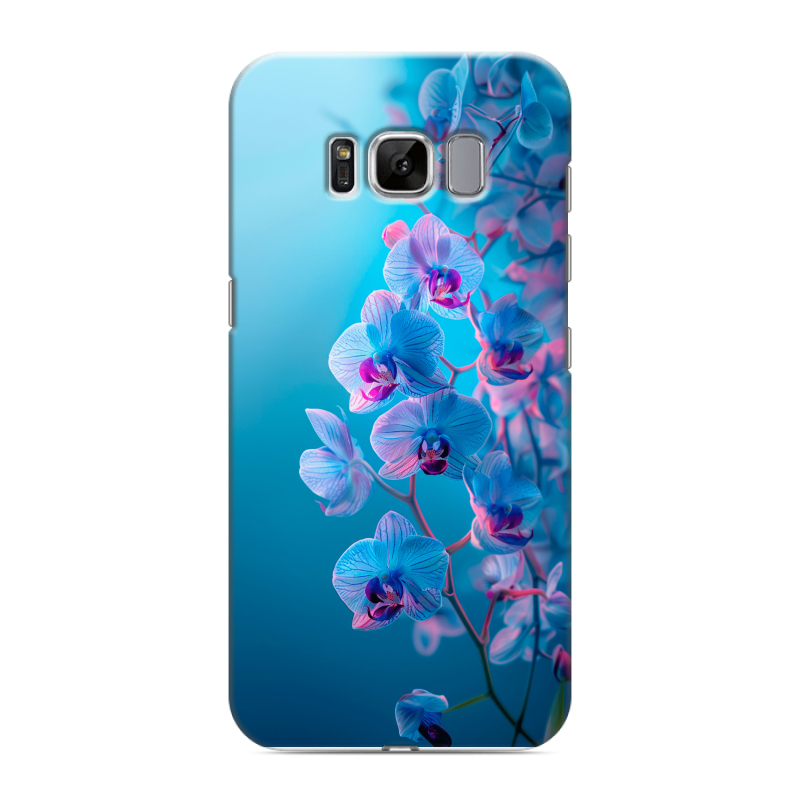 Силиконовый чехол на Samsung Galaxy S8 с принтом голубые орхидеи Силиконовый чехол на Samsung Galaxy S8 с принтом голубые орхидеи