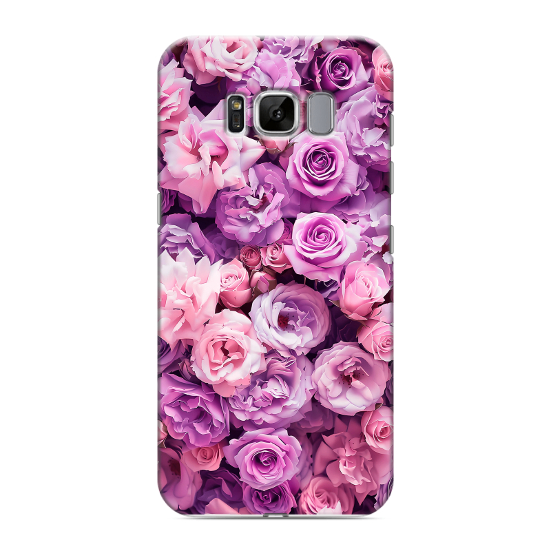 Силиконовый противоударный чехол на Samsung Galaxy S8 с принтом лавандовые розы Силиконовый противоударный чехол на Samsung Galaxy S8 с принтом лавандовые розы