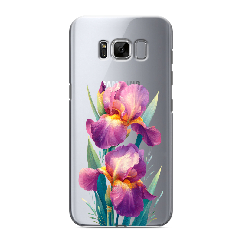 Силиконовый противоударный чехол на Samsung Galaxy S8 с принтом Цветы орхидеи Силиконовый противоударный чехол на Samsung Galaxy S8 с принтом Цветы орхидеи