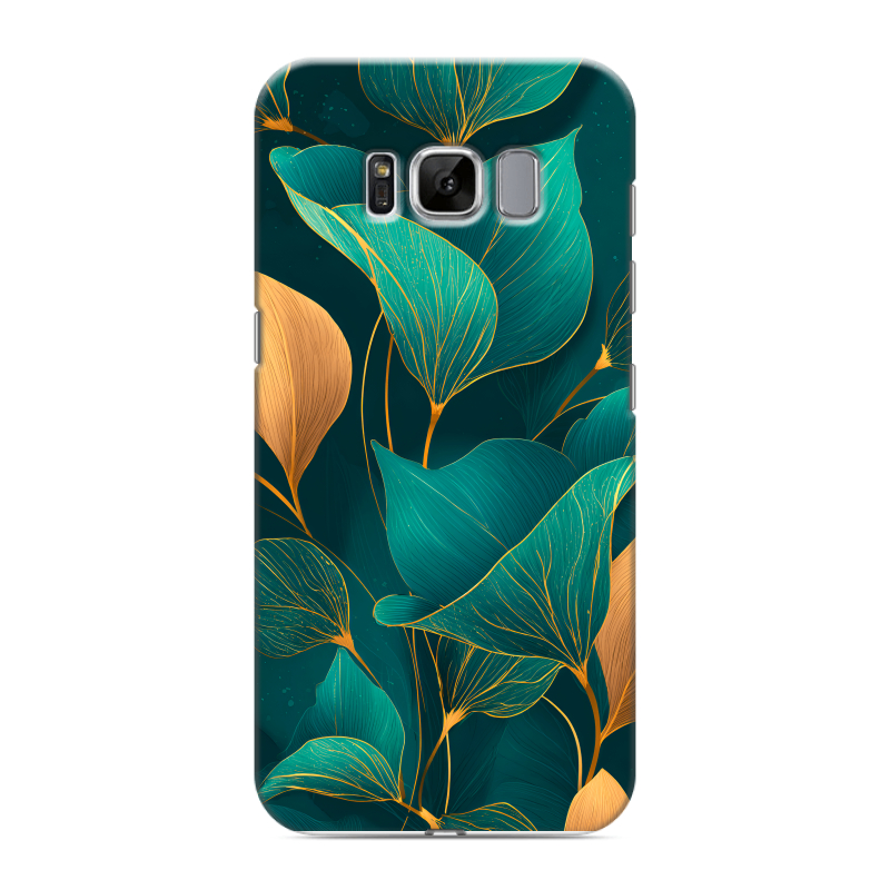 Силиконовый чехол на Samsung Galaxy S8 с принтом Листья и золото Силиконовый чехол на Samsung Galaxy S8 с принтом Листья и золото