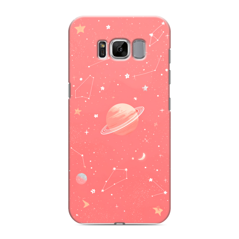 Силиконовый чехол на Samsung Galaxy S8 с принтом Розовый космос Силиконовый чехол на Samsung Galaxy S8 с принтом Розовый космос