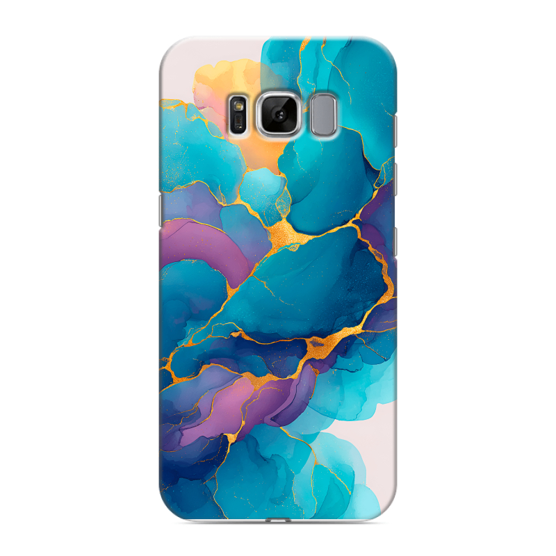 Силиконовый противоударный чехол на Samsung Galaxy S8 с принтом Мрамор блестки Силиконовый противоударный чехол на Samsung Galaxy S8 с принтом Мрамор блестки