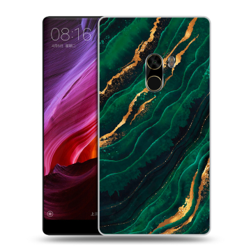 Силиконовый чехол на Xiaomi Mi Mix с принтом Мрамор зеленое золото