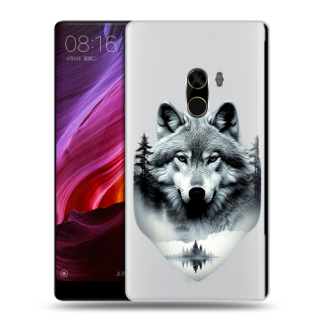 Силиконовый чехол на Xiaomi Mi Mix с принтом Волк в лесу Силиконовый чехол на Xiaomi Mi Mix с принтом Волк в лесу