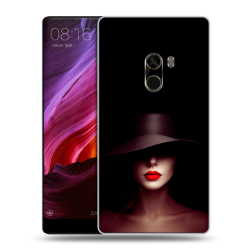 Силиконовый чехол на Xiaomi Mi Mix с принтом Девушка в шляпе Силиконовый чехол на Xiaomi Mi Mix с принтом Девушка в шляпе