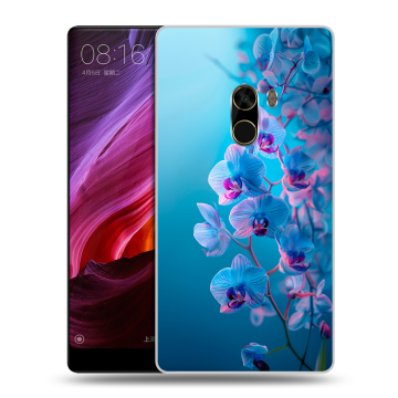 Силиконовый чехол на Xiaomi Mi Mix с принтом голубые орхидеи Силиконовый чехол на Xiaomi Mi Mix с принтом голубые орхидеи