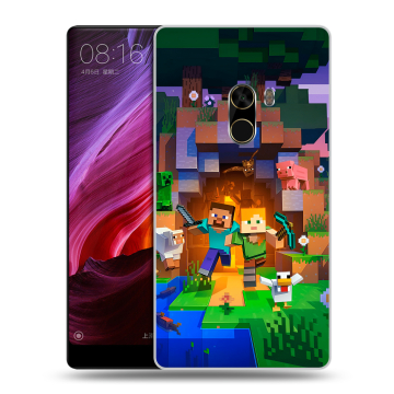 Силиконовый чехол на Xiaomi Mi Mix с принтом Майнкрафт Minecraft Силиконовый чехол на Xiaomi Mi Mix с принтом Майнкрафт Minecraft