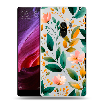 Силиконовый чехол на Xiaomi Mi Mix с принтом Цветы паттерн Силиконовый чехол на Xiaomi Mi Mix с принтом Цветы паттерн