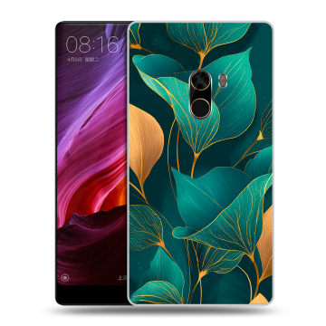 Силиконовый чехол на Xiaomi Mi Mix с принтом Листья и золото Силиконовый чехол на Xiaomi Mi Mix с принтом Листья и золото