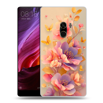 Силиконовый чехол на Xiaomi Mi Mix с принтом Цветы и бабочки