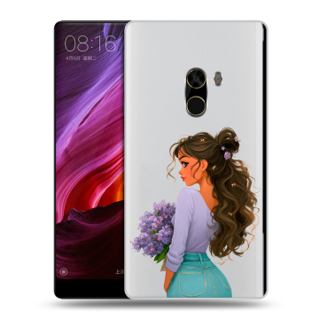 Силиконовый чехол на Xiaomi Mi Mix с принтом девушка цветы