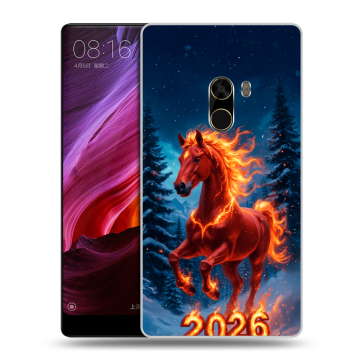 Силиконовый чехол на Xiaomi Mi Mix с принтом Новый год коня
