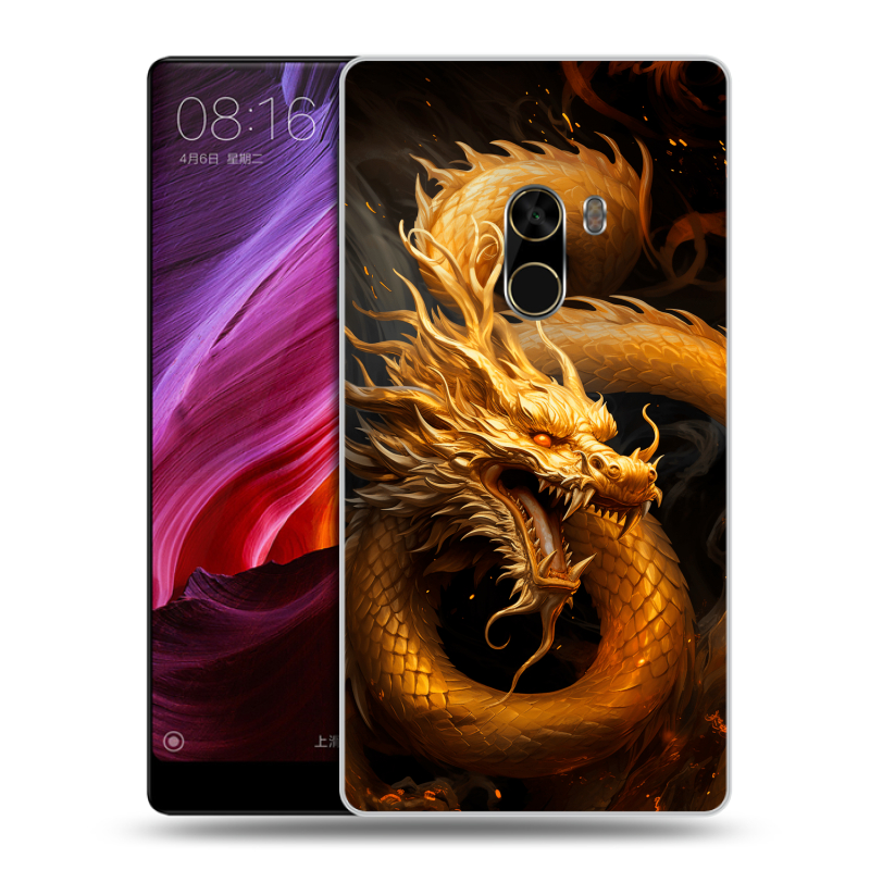 Силиконовый чехол на Xiaomi Mi Mix с принтом Золотой дракон Силиконовый чехол на Xiaomi Mi Mix с принтом Золотой дракон