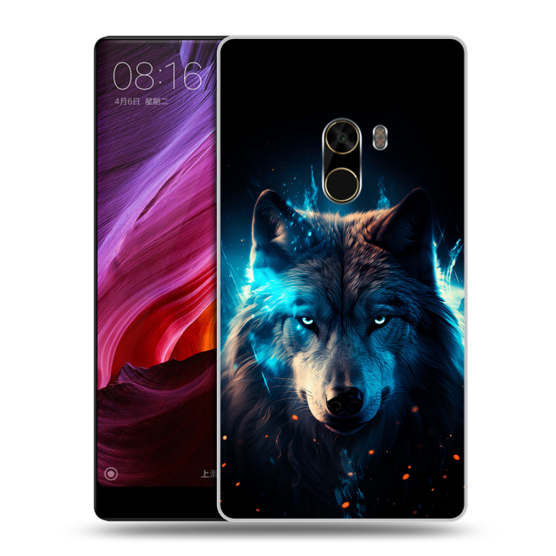 Силиконовый чехол на Xiaomi Mi Mix с принтом Волк ночной Силиконовый чехол на Xiaomi Mi Mix с принтом Волк ночной