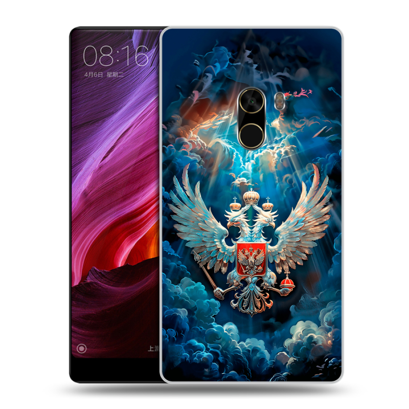 Силиконовый чехол на Xiaomi Mi Mix с принтом Герб флаг России Силиконовый чехол на Xiaomi Mi Mix с принтом Герб флаг России