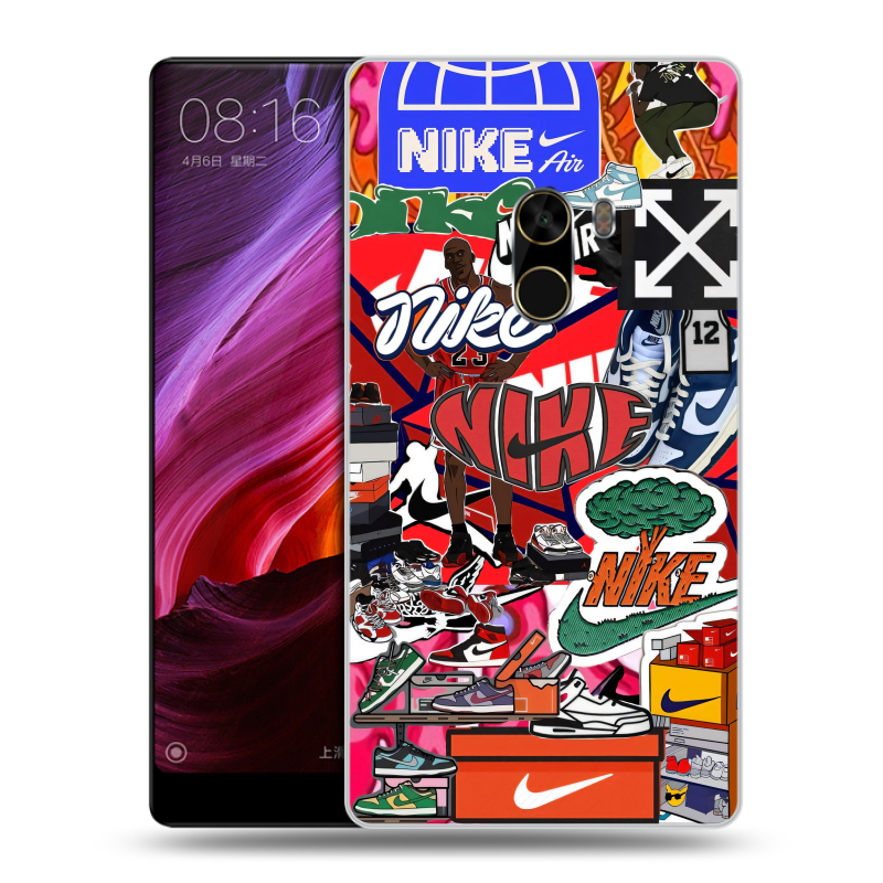 Силиконовый чехол на Xiaomi Mi Mix с принтом Найк Nike яркий Силиконовый чехол на Xiaomi Mi Mix с принтом Найк Nike яркий