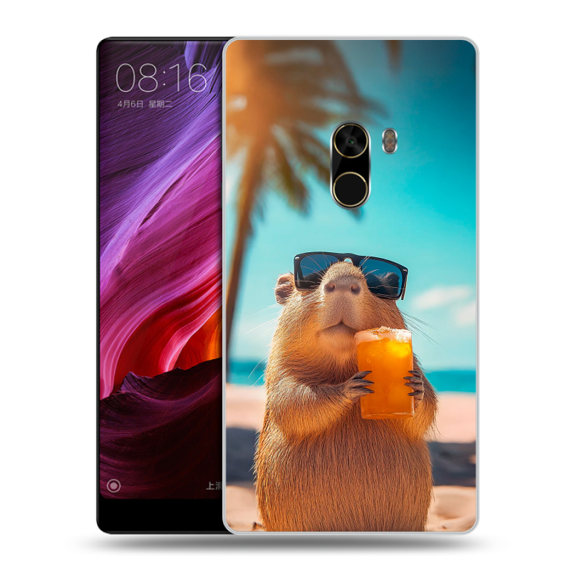 Силиконовый чехол на Xiaomi Mi Mix с принтом Капибара Силиконовый чехол на Xiaomi Mi Mix с принтом Капибара
