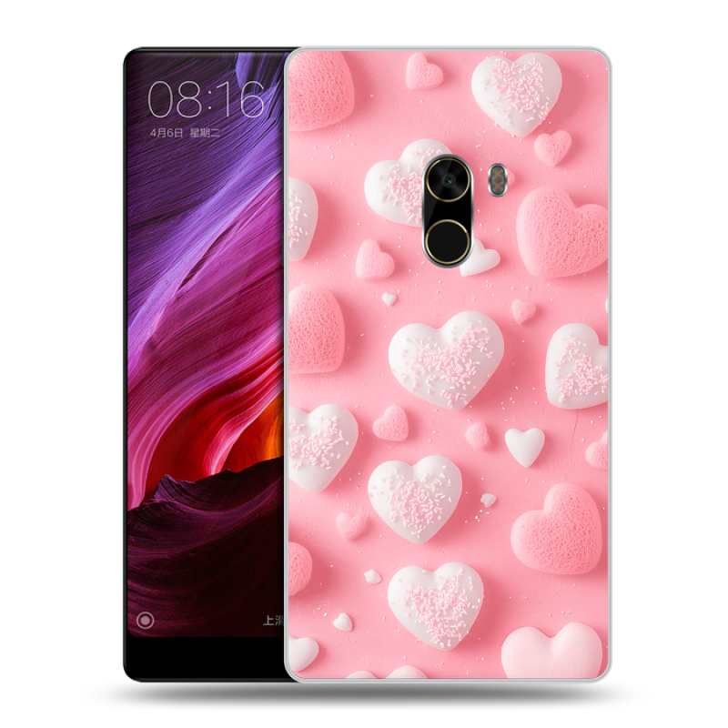 Силиконовый чехол на Xiaomi Mi Mix с принтом Сердечки Силиконовый чехол на Xiaomi Mi Mix с принтом Сердечки