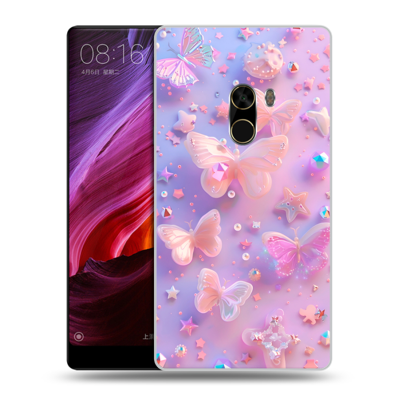 Силиконовый чехол на Xiaomi Mi Mix с принтом Бабочки Силиконовый чехол на Xiaomi Mi Mix с принтом Бабочки