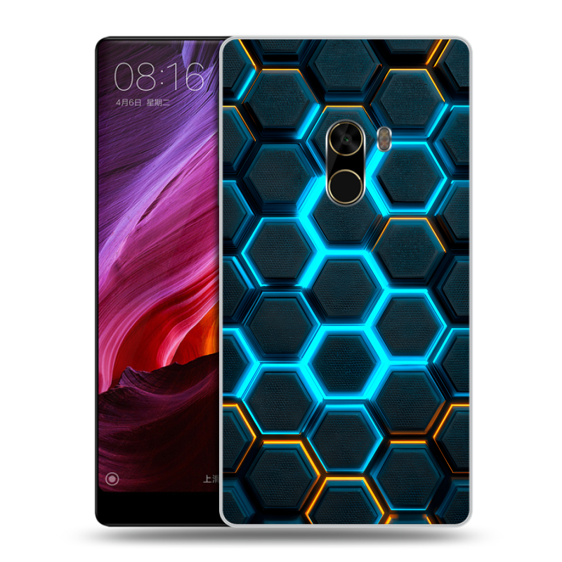 Силиконовый чехол на Xiaomi Mi Mix с принтом Неоновые соты Силиконовый чехол на Xiaomi Mi Mix с принтом Неоновые соты