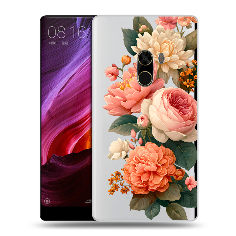Силиконовый чехол на Xiaomi Mi Mix с принтом цветы Силиконовый чехол на Xiaomi Mi Mix с принтом цветы