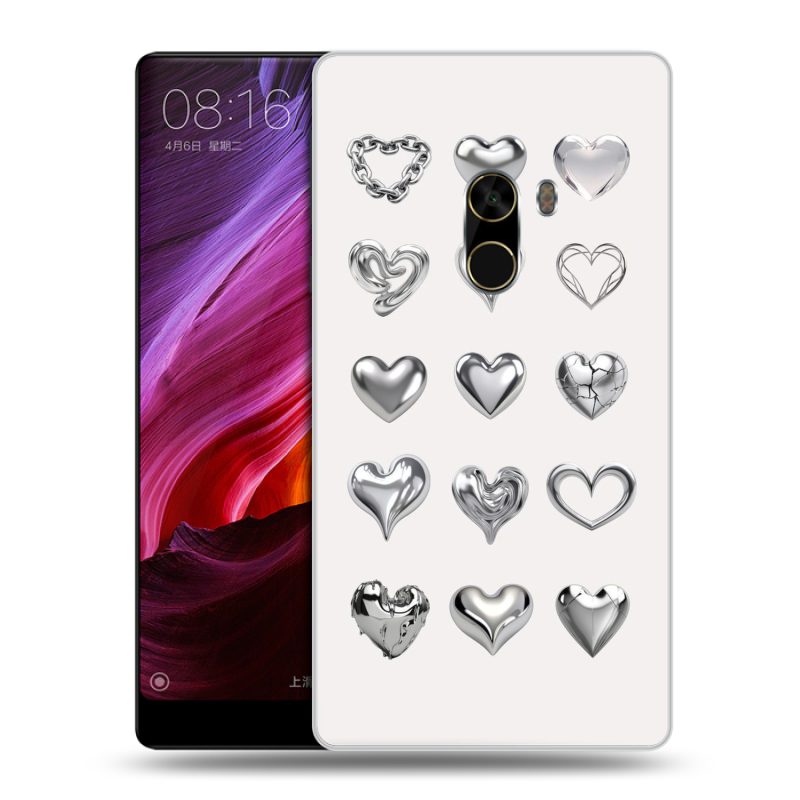 Силиконовый чехол на Xiaomi Mi Mix с принтом Y2K сердечки Силиконовый чехол на Xiaomi Mi Mix с принтом Y2K сердечки