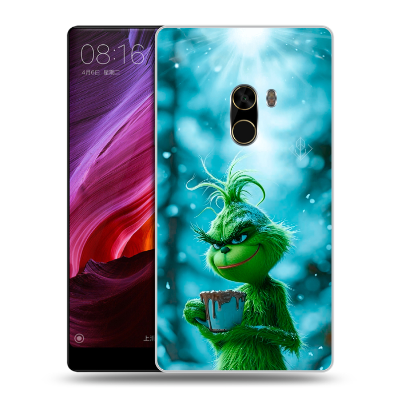 Силиконовый чехол на Xiaomi Mi Mix с принтом Новый год гринч Силиконовый чехол на Xiaomi Mi Mix с принтом Новый год гринч