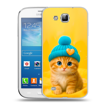 Пластиковый чехол на Samsung Galaxy Premier с принтом Котенок в шапке Пластиковый чехол на Samsung Galaxy Premier с принтом Котенок в шапке