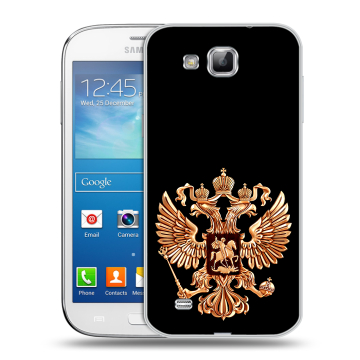Пластиковый чехол на Samsung Galaxy Premier с принтом Герб России золотой