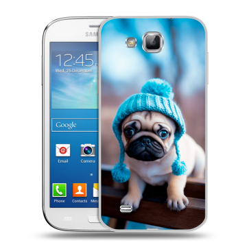 Пластиковый чехол на Samsung Galaxy Premier с принтом Мопс в шапке Пластиковый чехол на Samsung Galaxy Premier с принтом Мопс в шапке