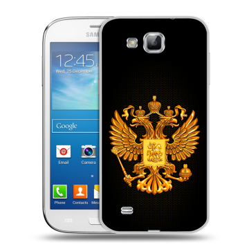 Пластиковый чехол на Samsung Galaxy Premier с принтом Герб России желтый Пластиковый чехол на Samsung Galaxy Premier с принтом Герб России желтый