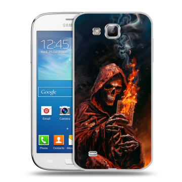 Пластиковый чехол на Samsung Galaxy Premier с принтом Скелет и карты Пластиковый чехол на Samsung Galaxy Premier с принтом Скелет и карты